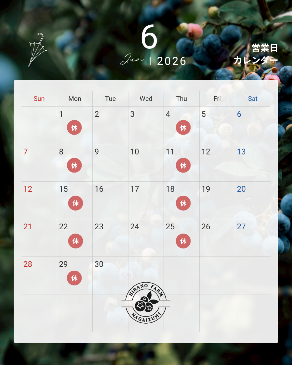 6月カレンダー